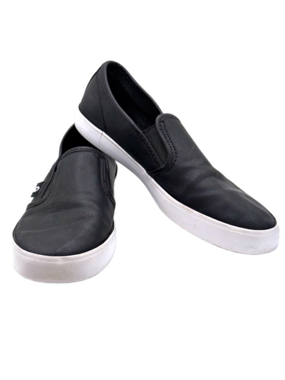 G by GUESS Black Slip On Sneakers Loafer Style Leather Sole Casual Shoes 7M